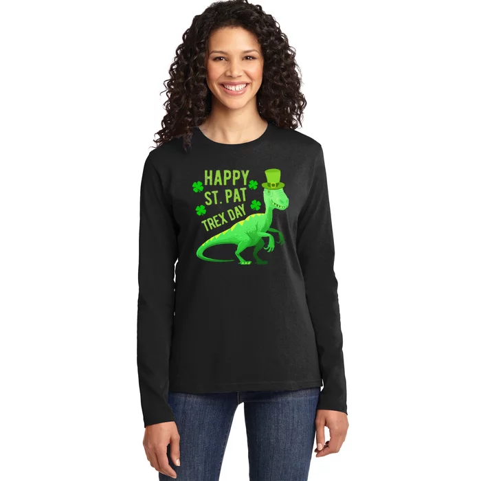 Happy St. PaTrex Day Ladies Long Sleeve Shirt