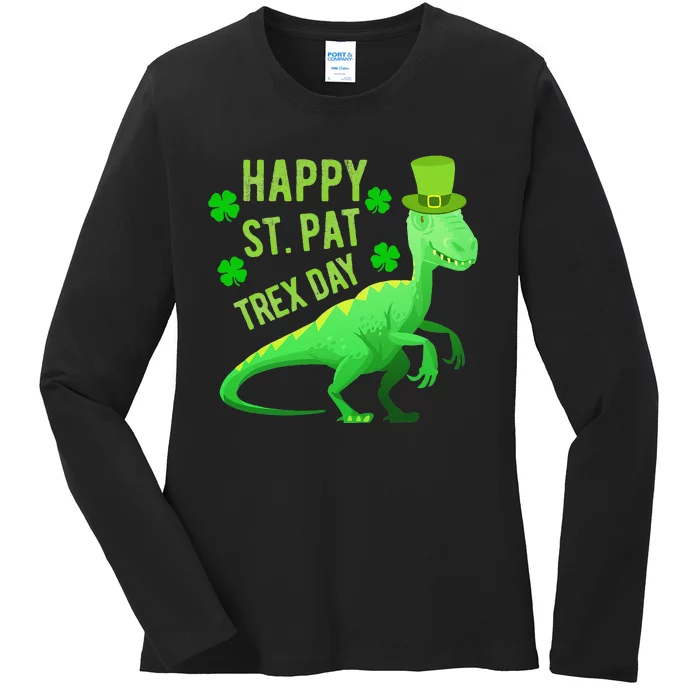 Happy St. PaTrex Day Ladies Long Sleeve Shirt