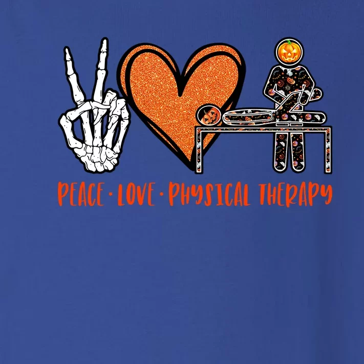 Halloween Skeleton Peace Love Physical Therapy Gift Toddler Long Sleeve Shirt