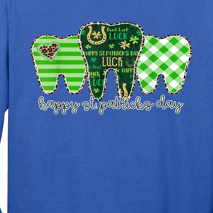 Happy St Patrick's Day Teeth Dental Assistant Dentist Gift Long Sleeve Shirt