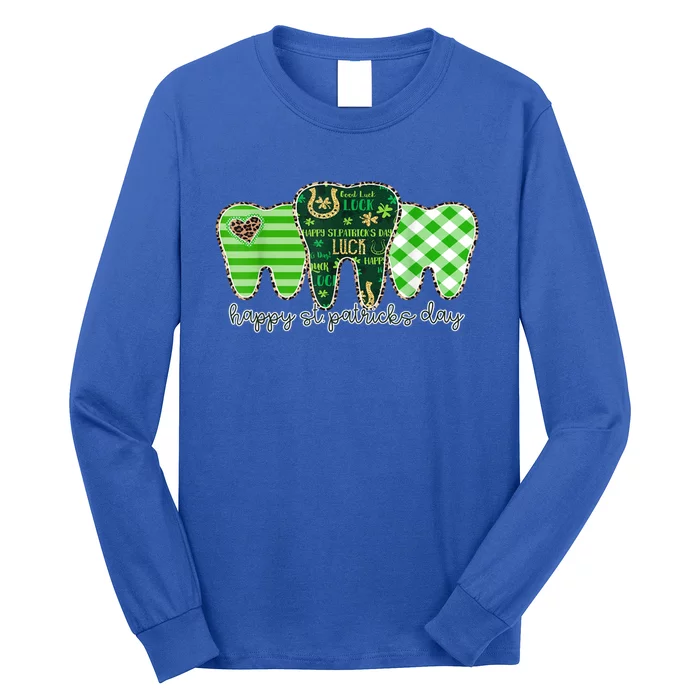 Happy St Patrick's Day Teeth Dental Assistant Dentist Gift Long Sleeve Shirt