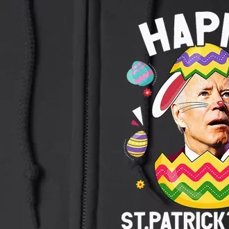 Happy St Patrick's Day Easter Bunny Confused Joe Biden Egg Full Zip Hoodie