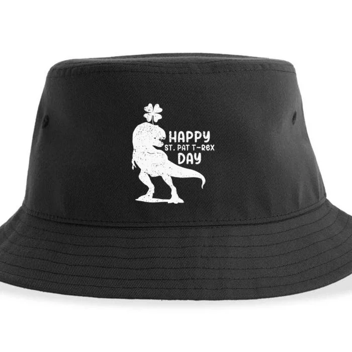 Happy St Pat T rex Day St Patricks Day Trex Dino Shamrock Sustainable Bucket Hat