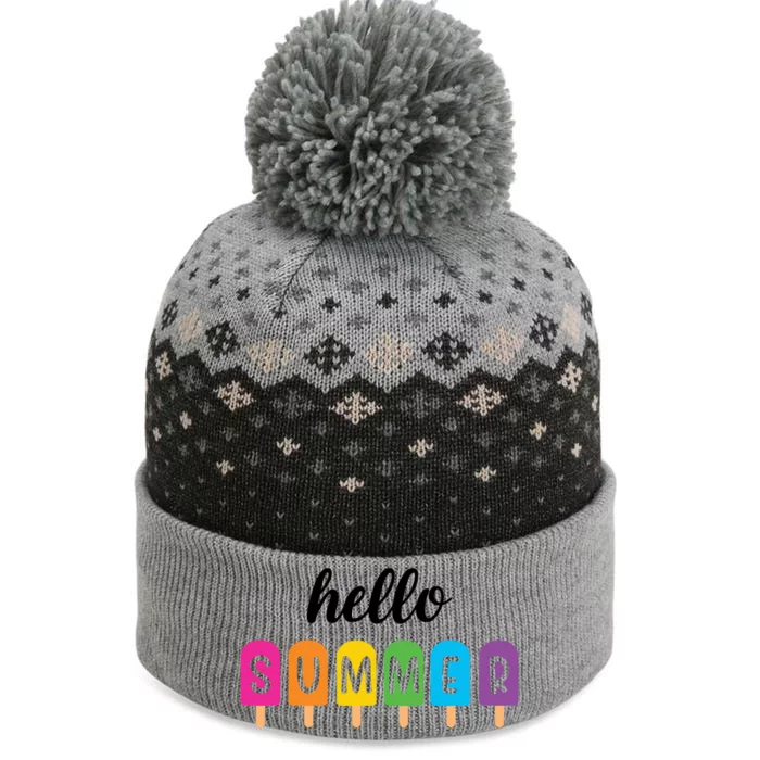 Hello Summer Popsicle Colorful The Baniff Cuffed Pom Beanie