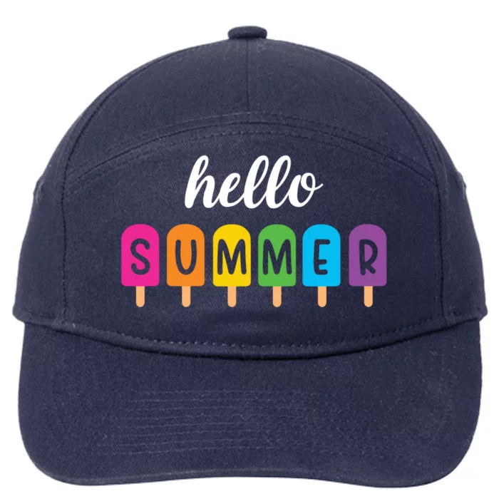 Hello Summer Popsicle Colorful 7-Panel Snapback Hat