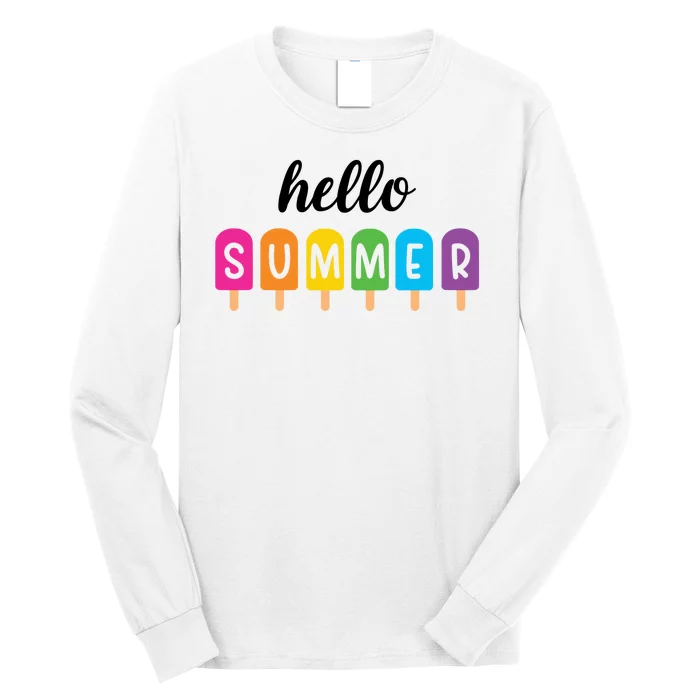 Hello Summer Popsicle Colorful Long Sleeve Shirt