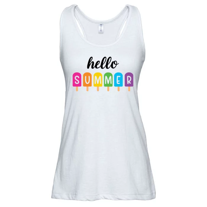 Hello Summer Popsicle Colorful Ladies Essential Flowy Tank