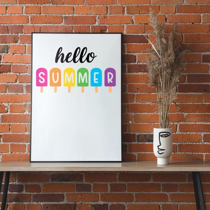 Hello Summer Popsicle Colorful Poster