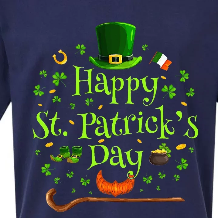 Happy St Patrick's Day Green Shamrock Irish Saint Patrick’s Sueded Cloud Jersey T-Shirt