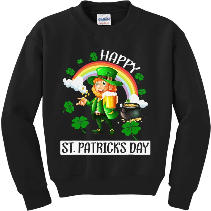 Happy St. Patrick's Day Saint Shenanigan Clover Irishman Kids Sweatshirt