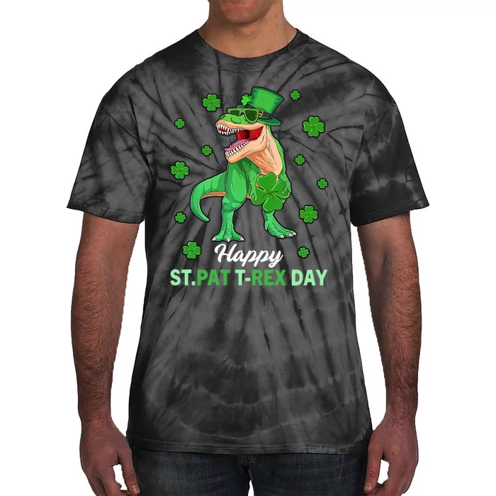 Happy St Pat T Rex Day Dinosaur St Patrick's Day St Patrex Day Dino Tie-Dye T-Shirt