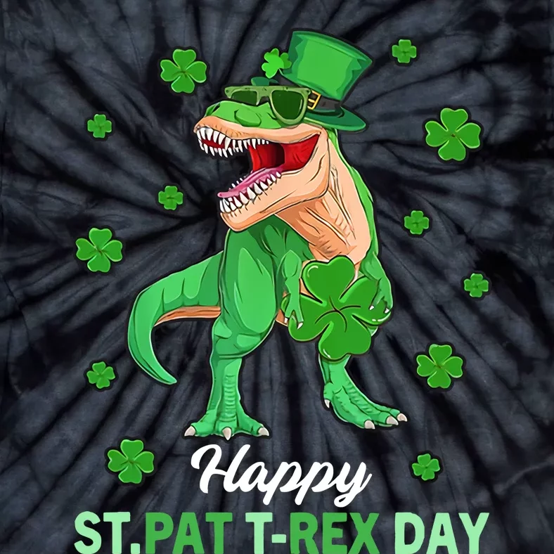 Happy St Pat T Rex Day Dinosaur St Patrick's Day St Patrex Day Dino Tie-Dye T-Shirt