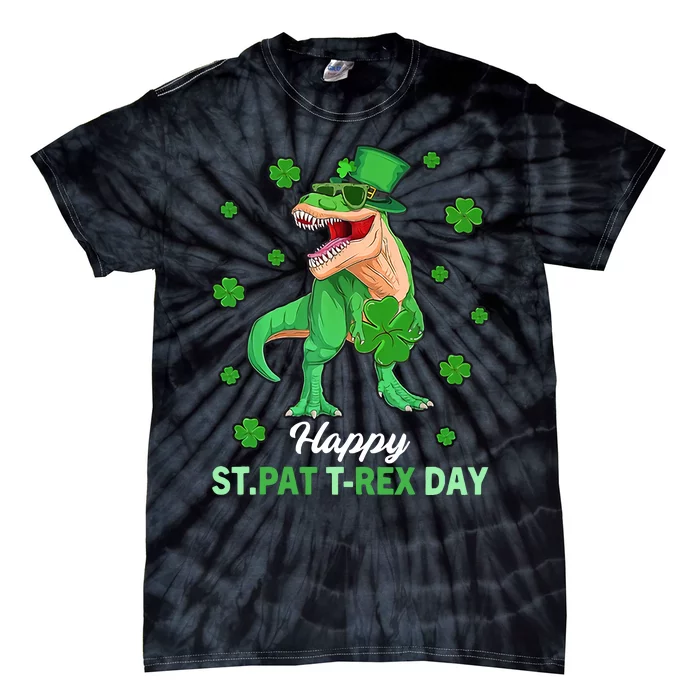 Happy St Pat T Rex Day Dinosaur St Patrick's Day St Patrex Day Dino Tie-Dye T-Shirt