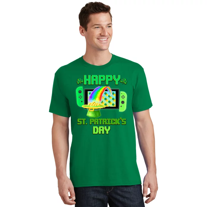 Happy St Patricks Day Retro Pixel Video Game T-Shirt