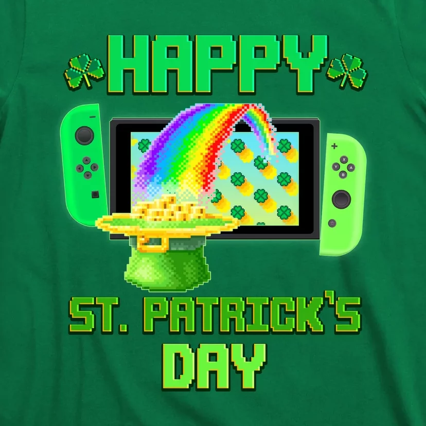 Happy St Patricks Day Retro Pixel Video Game T-Shirt