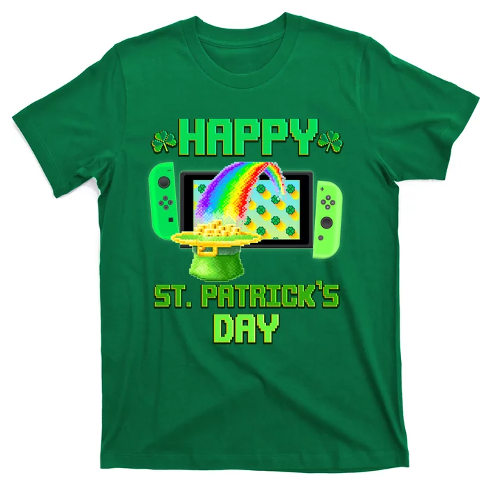 Happy St Patricks Day Retro Pixel Video Game T-Shirt