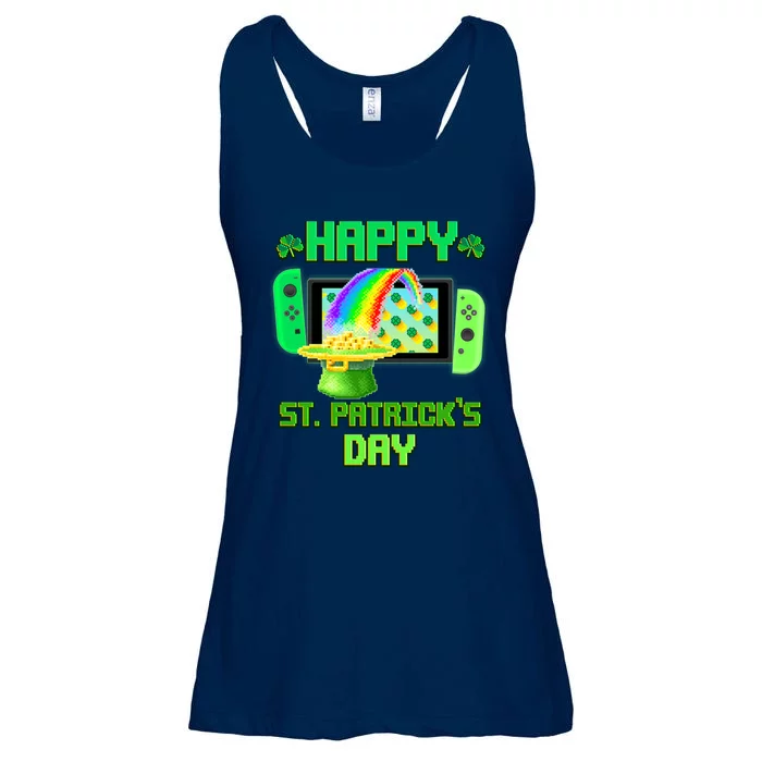 Happy St Patricks Day Retro Pixel Video Game Ladies Essential Flowy Tank