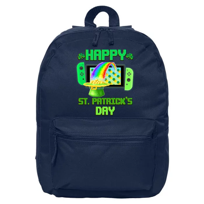 Happy St Patricks Day Retro Pixel Video Game 16 in Basic Backpack