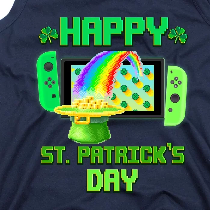 Happy St Patricks Day Retro Pixel Video Game Tank Top