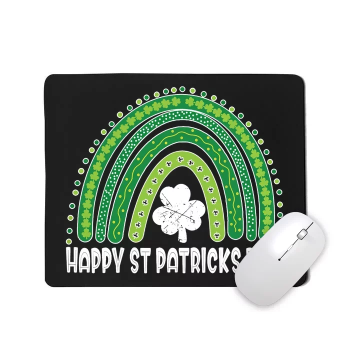 Happy St Patrick's Day Rainbow Irish Shamrock Leprechaun Mousepad