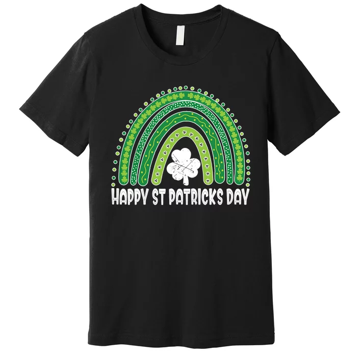 Happy St Patrick's Day Rainbow Irish Shamrock Leprechaun Premium T-Shirt