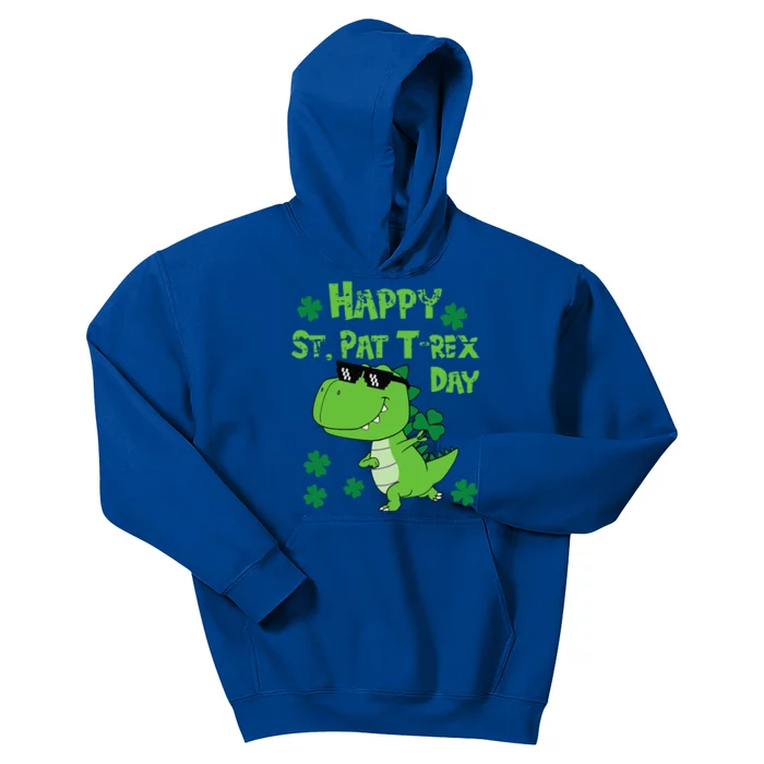 Happy St Pat Rex Dinosaur Saint Patrick'S Day Kids Hoodie