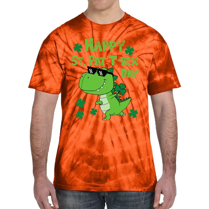 Happy St Pat Rex Dinosaur Saint Patrick'S Day Tie-Dye T-Shirt