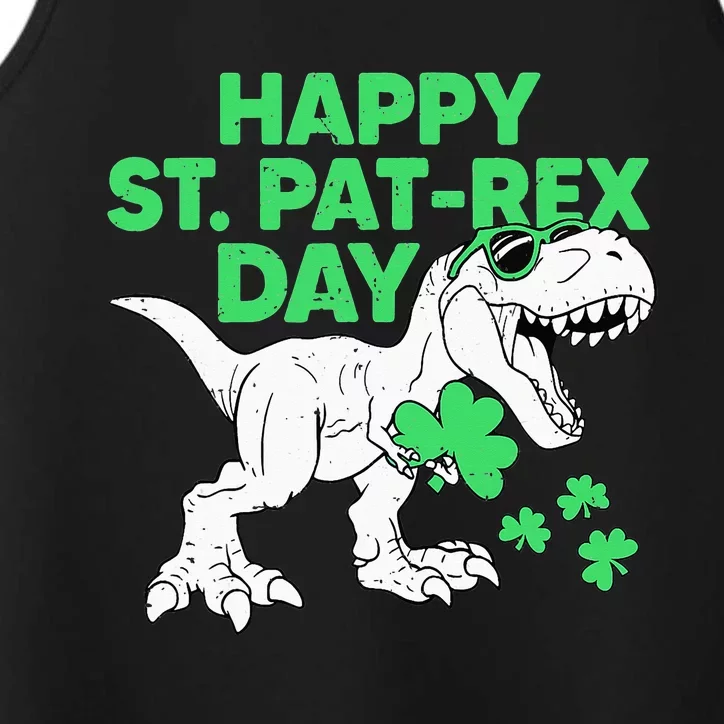 Happy St Pat Rex Day St Patricks Dinosaur Performance Tank