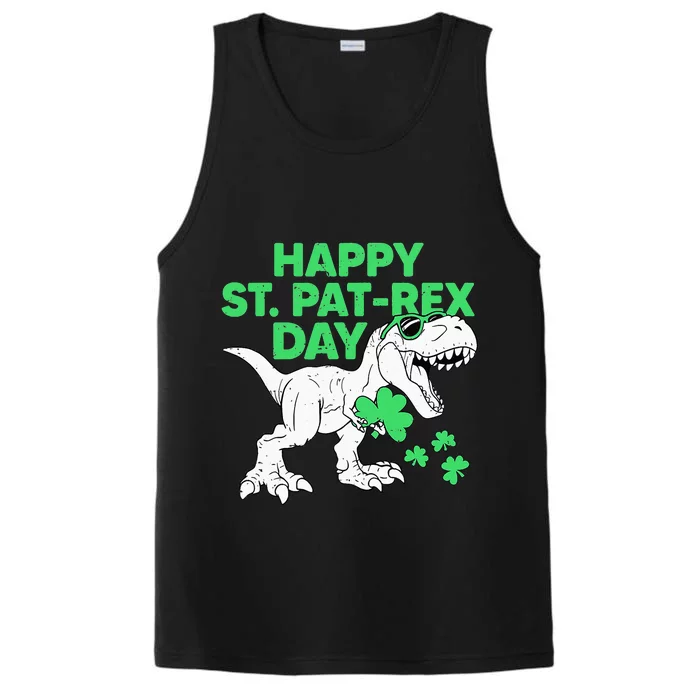 Happy St Pat Rex Day St Patricks Dinosaur Performance Tank