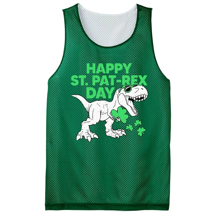 Happy St Pat Rex Day St Patricks Dinosaur Mesh Reversible Basketball Jersey Tank