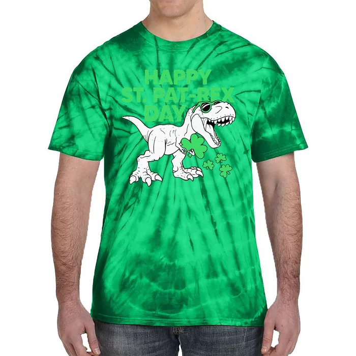 Happy St Pat Rex Day St Patricks Dinosaur Tie-Dye T-Shirt