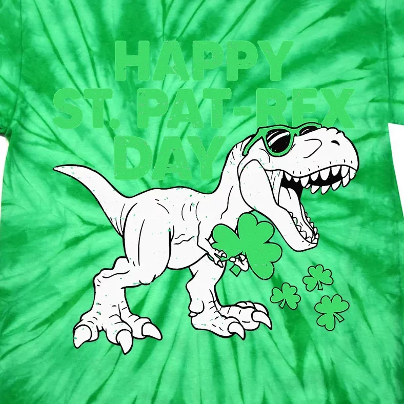 Happy St Pat Rex Day St Patricks Dinosaur Tie-Dye T-Shirt