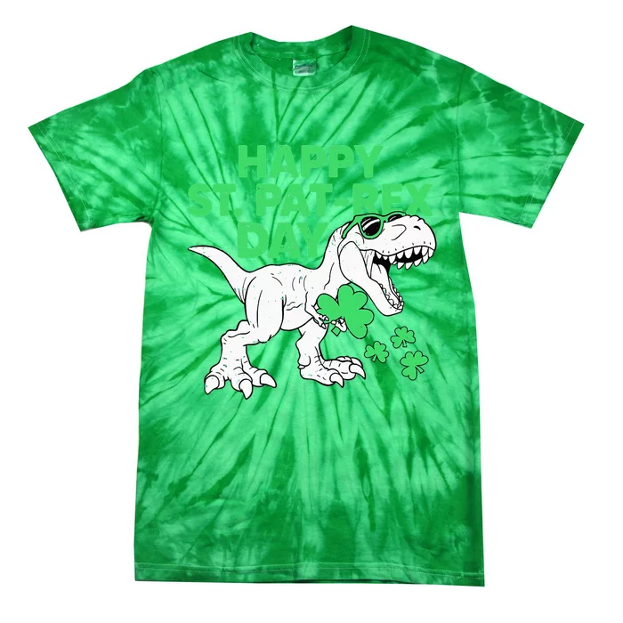 Happy St Pat Rex Day St Patricks Dinosaur Tie-Dye T-Shirt