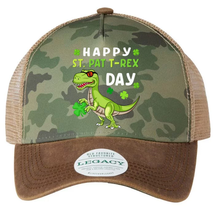 Happy St Patricks Day Dinosaur Trex Lucky Legacy Tie Dye Trucker Hat