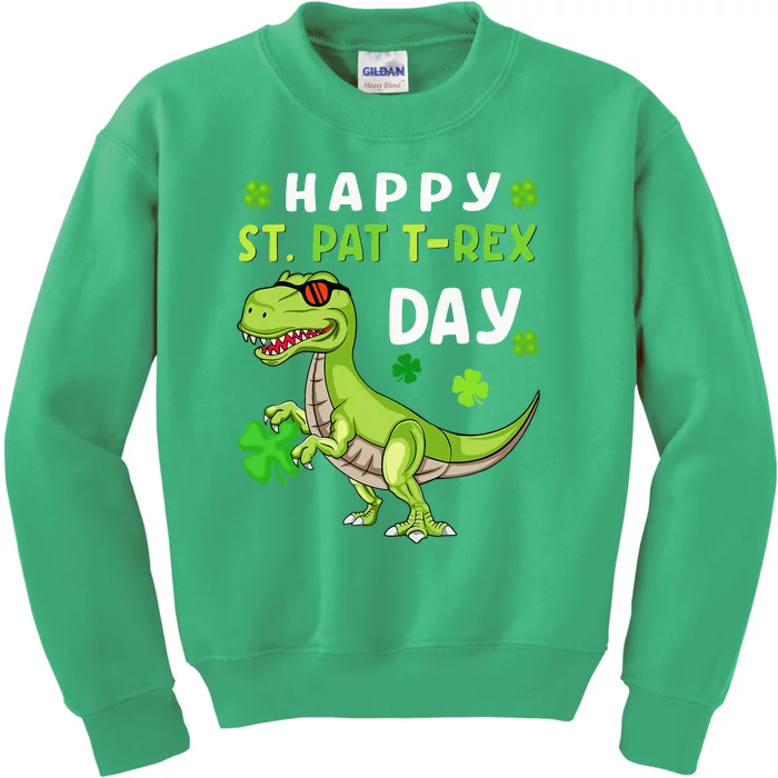 Happy St Patricks Day Dinosaur Trex Lucky Kids Sweatshirt