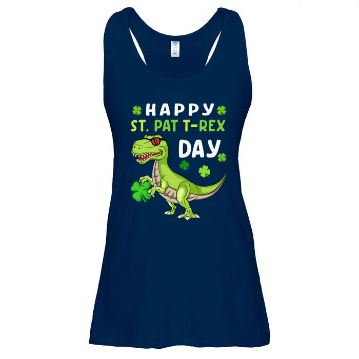 Happy St Patricks Day Dinosaur Trex Lucky Ladies Essential Flowy Tank