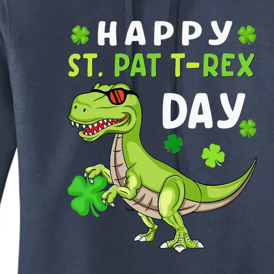 Happy St Patricks Day Dinosaur Trex Lucky Women's Pullover Hoodie