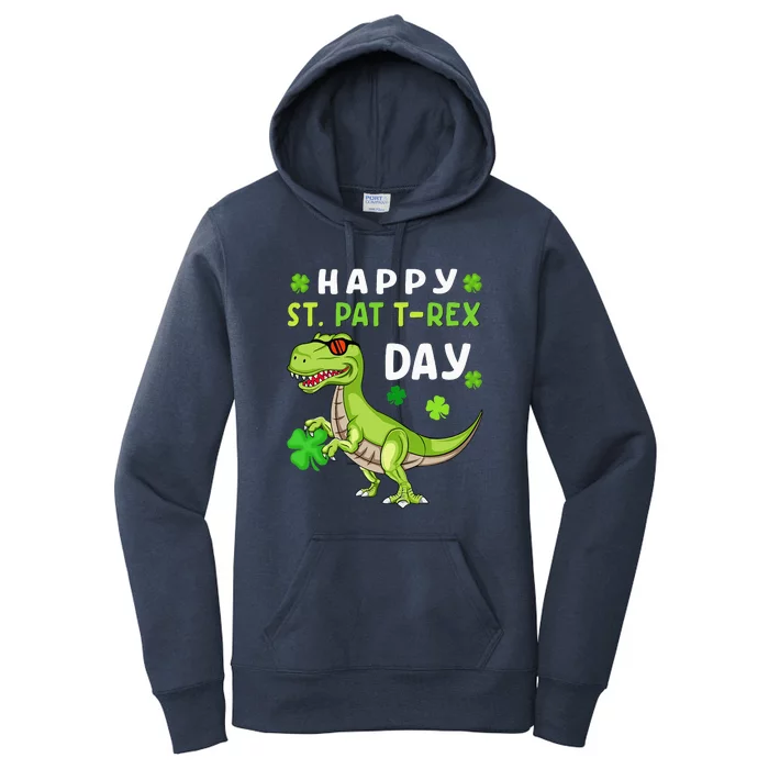 Happy St Patricks Day Dinosaur Trex Lucky Women's Pullover Hoodie