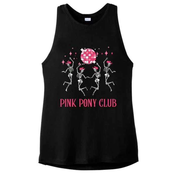 Halloween Skeleton Pony Club Cowgirl Western Birthday Ladies Tri-Blend Wicking Tank