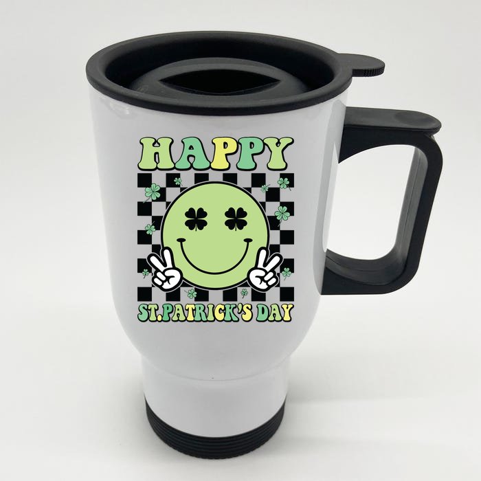 Happy St Patricks Day St Paddys Day Retro Front & Back Stainless Steel Travel Mug