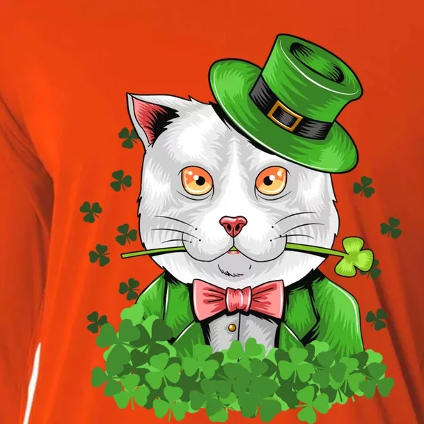 Happy St Patrick's Day St Patrick's Day Cat Luck Cute Gift Cooling Performance Long Sleeve Crew