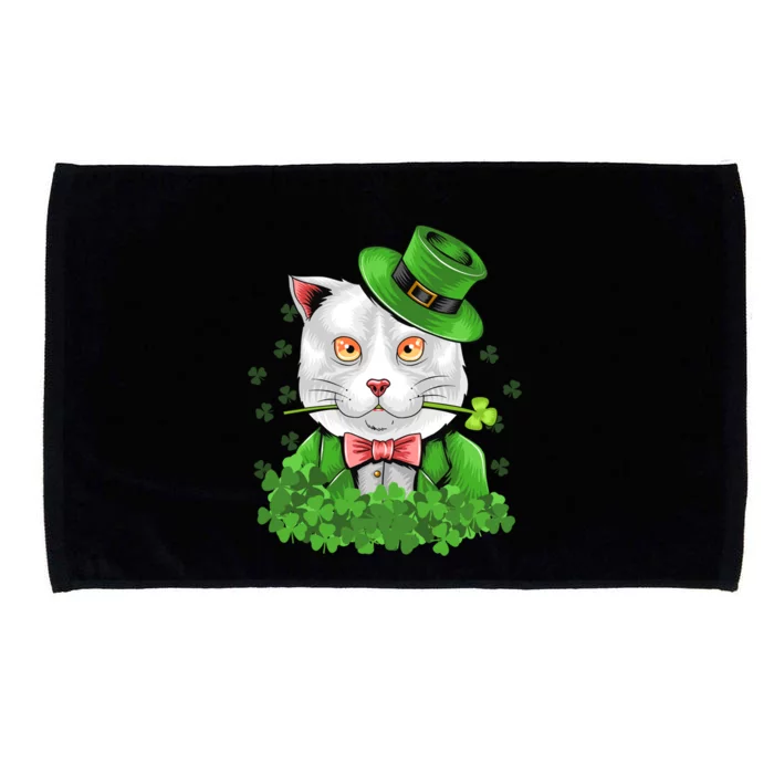 Happy St Patrick's Day St Patrick's Day Cat Luck Cute Gift Microfiber Hand Towel