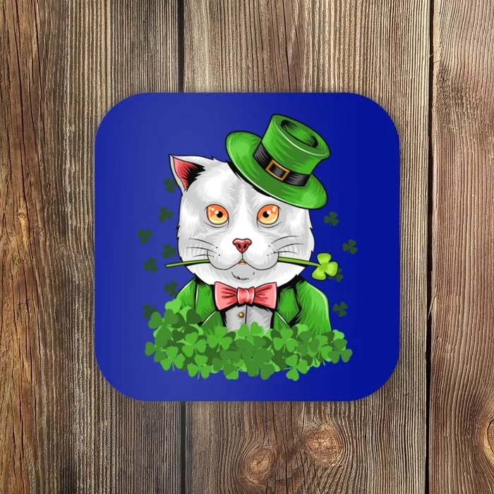 Happy St Patrick's Day St Patrick's Day Cat Luck Cute Gift Coaster