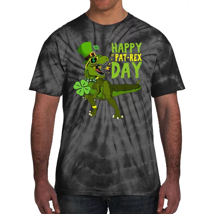 Happy St Pat Rex Day Saint Patrick's Day Dino Tyrannosaurus Tie-Dye T-Shirt