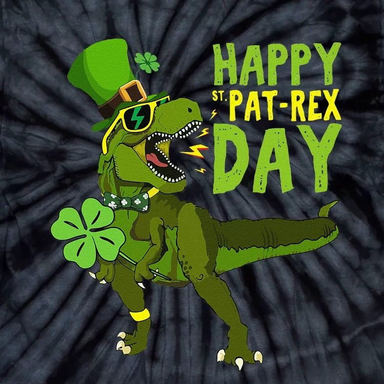 Happy St Pat Rex Day Saint Patrick's Day Dino Tyrannosaurus Tie-Dye T-Shirt