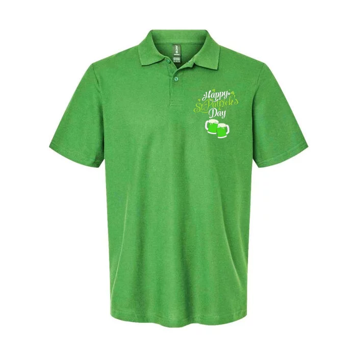 Happy St Patricks Day Green Beer Lucky Shamrock Softstyle Adult Sport Polo