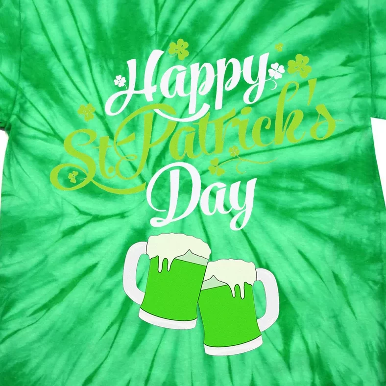 Happy St Patricks Day Green Beer Lucky Shamrock Tie-Dye T-Shirt