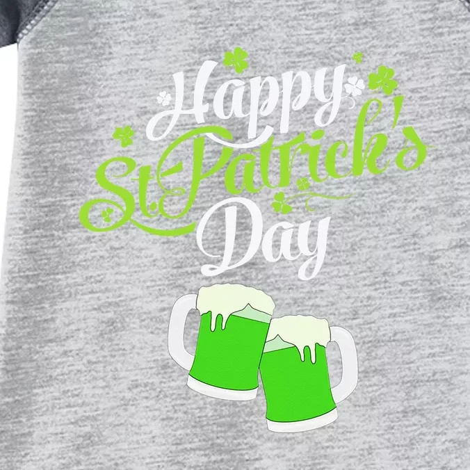 Happy St Patricks Day Green Beer Lucky Shamrock Infant Baby Jersey Bodysuit