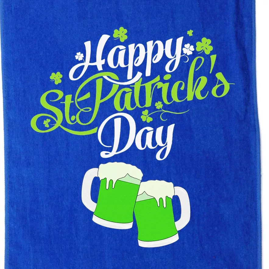 Happy St Patricks Day Green Beer Lucky Shamrock Platinum Collection Golf Towel