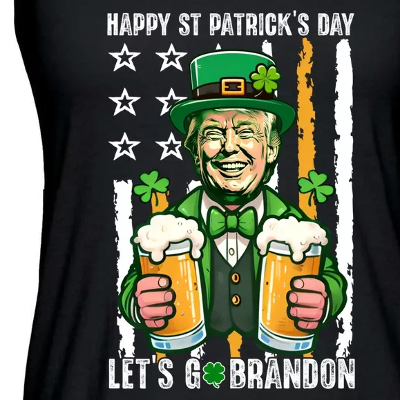 Happy St PatrickS Day Trump Irish Beer Lover Patriotic Flag Ladies Essential Flowy Tank